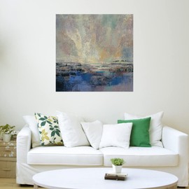 Fine Art Canvas Coastal View II Canvas Wall Decor by Artist Silvia Vassileva for Living Room, Bedroom, Bathroom, Kitchen, Office, Bar, Dining & Guest Room - Ready to Hang - 32 in x 32 in