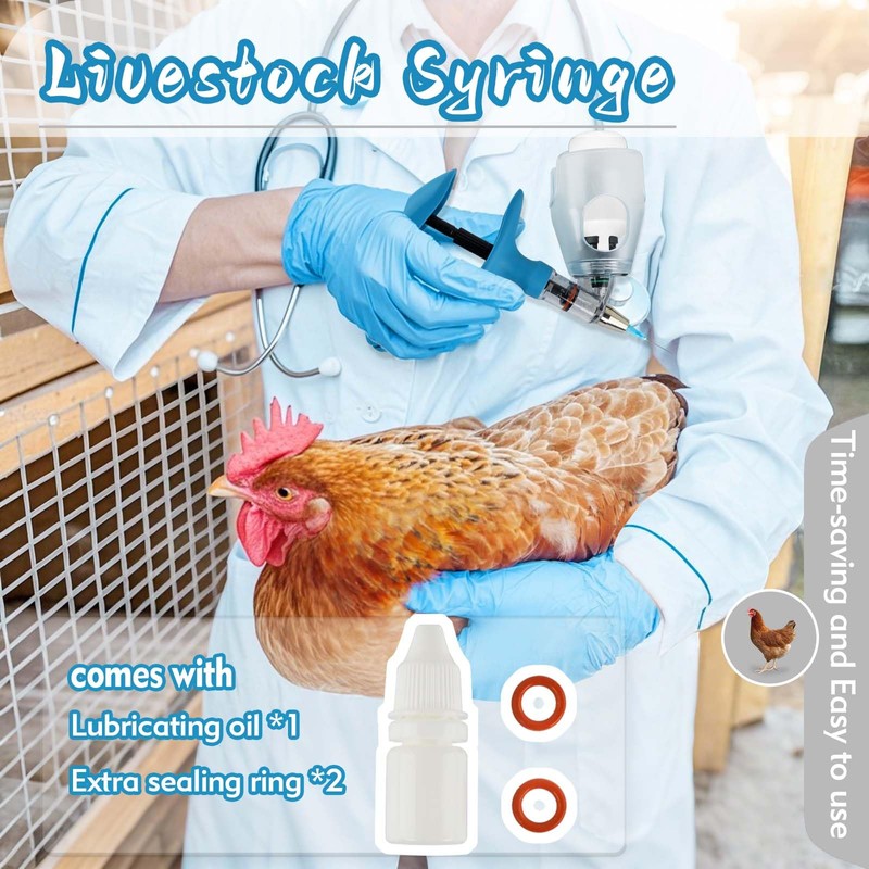 5ml Livestock Syringe Automatic Self Refill Continuous Adjustable Bottle Attachment
