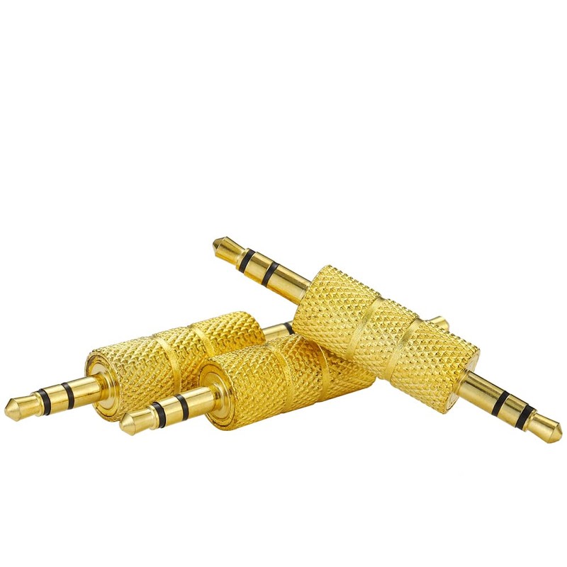 Greluma 3pcs 3.5mm (1/8") Male to Male Stereo Coupler Adapter