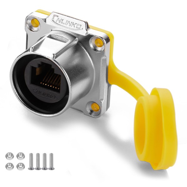 CNLINKO LP-24 RJ45 Panel Socket, 8P8C Dual Port Plug, Bullet