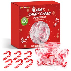 4E's Novelty 100pc Mini Candy Canes Bulk 2" - Individually Wrapped, Classic Peppermint Flavor, 2-Inch Mini Candy Canes for Christmas Treats and Christmas Bulk Stocking Stuffers, Perfect for Kids & Adults
