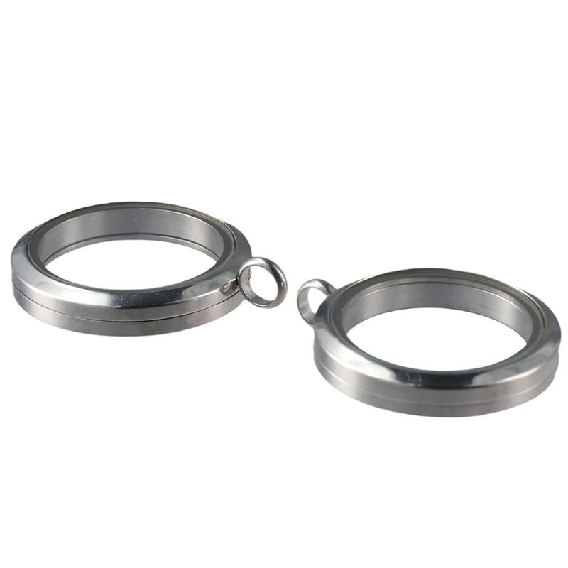 YYlingx 4Pcs Round Memory Locket Charms Electroplated Crystal Picture Frame