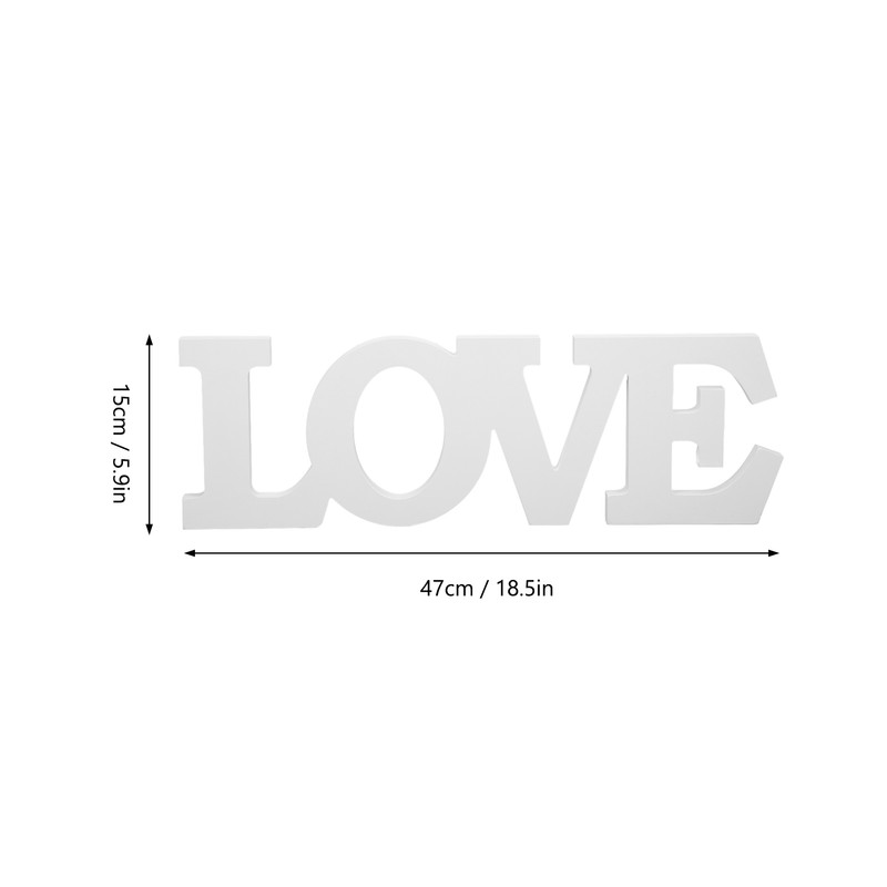 Wood Love Sign White One Piece Design Exquisite Beautiful Wooden