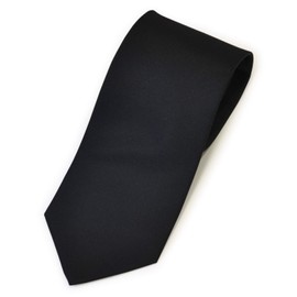 Tuxedo Station Men's Necktie, Silk, Black, Formal Clothes, Plain, Stylish, For Ceremonial Occasions, Black