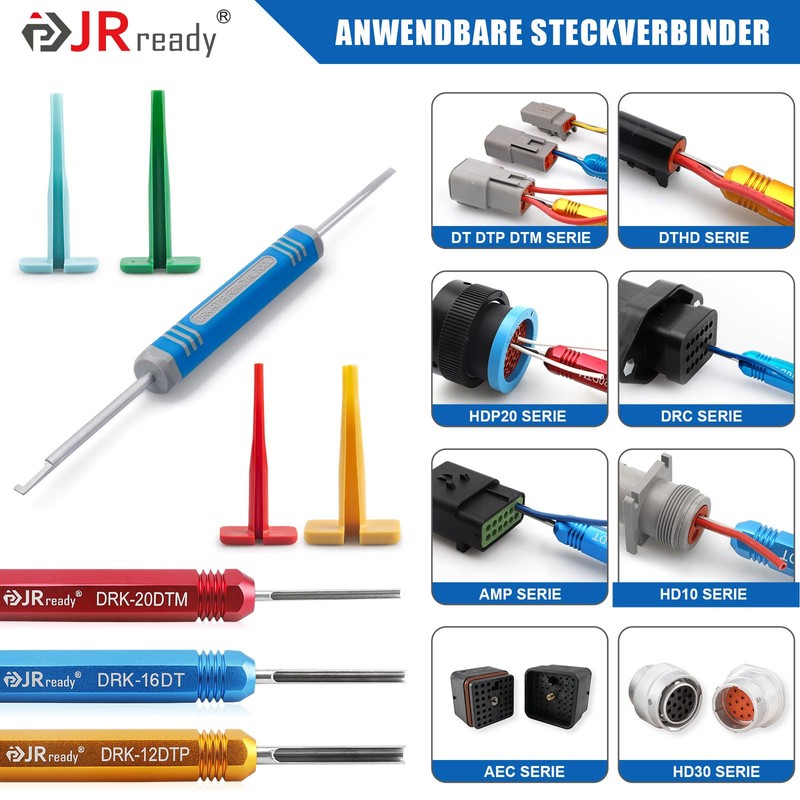 JRready ST5231-08 German Pin Removal Tool Kit for 12# 16#