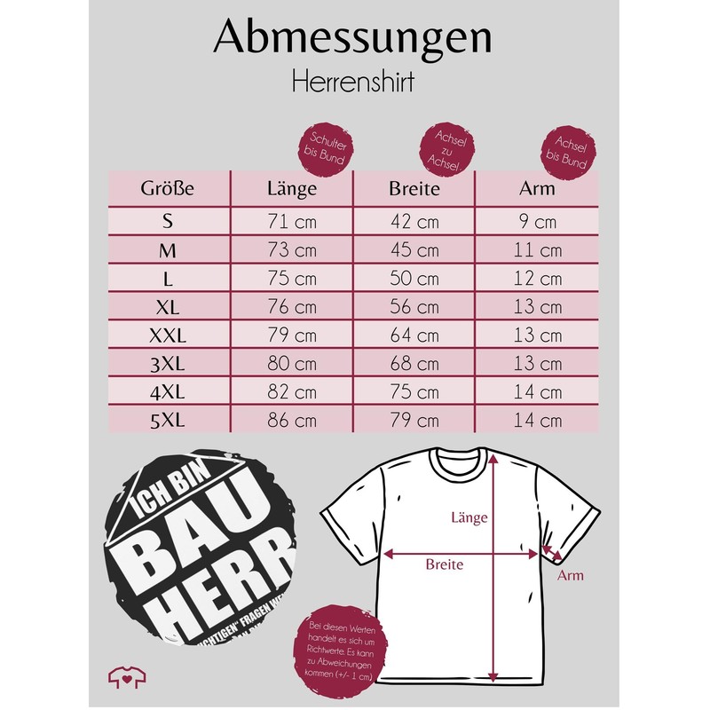 Men's T-Shirt with German Text "Ich Bin Bauherr" - xl