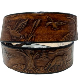 Duck Design Handmade Mens Leather Belt Western Work Casual Belt 1.5" Wide Cocoa (42)