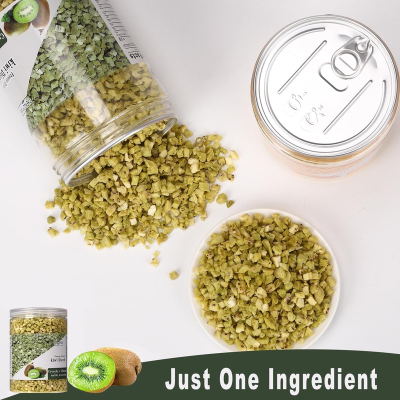 Freeze Dried Kiwi Diced,Dried Kiwi, 8.8oz /250g,Crispy Crunchy Snacks,No Sugar