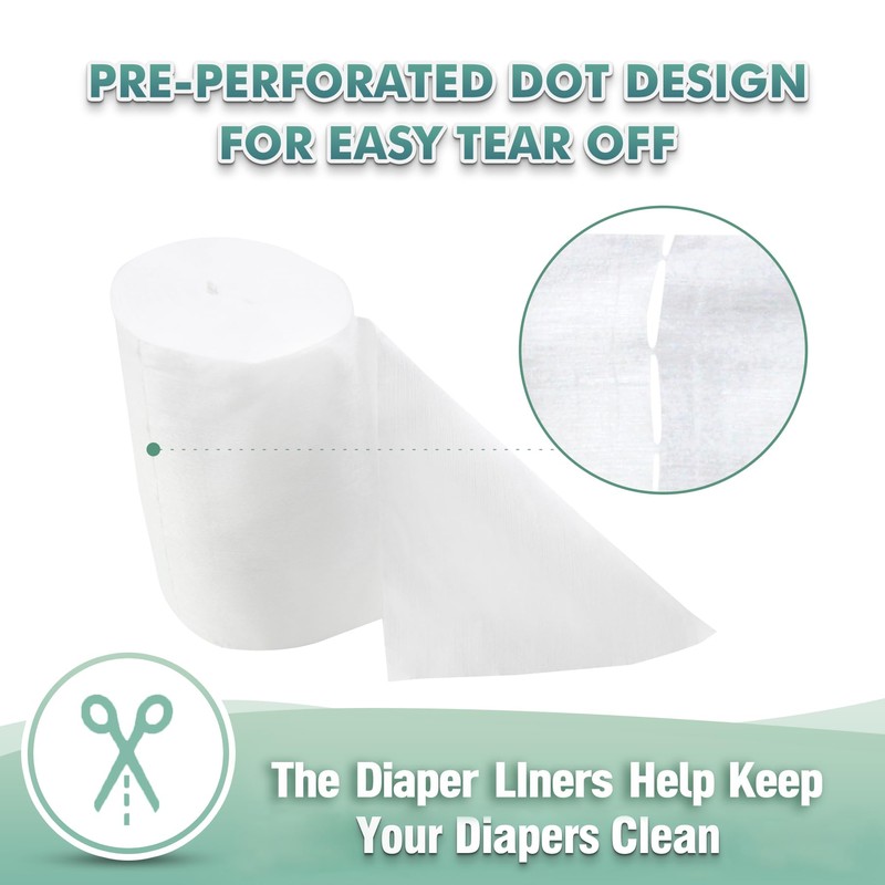 wegreeco Unscented Diaper Liners,Fragance Free and Chlorine Free - 100