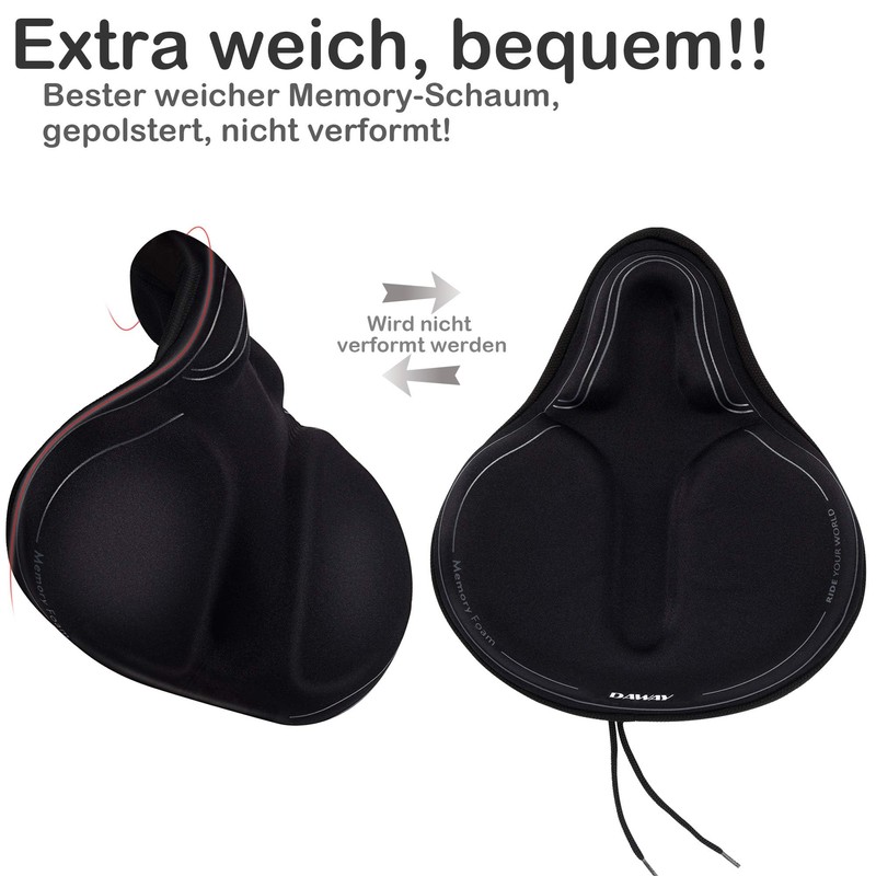 Daway C6 Comfortable Bicycle Saddle Cover with Foam Gel Padding,