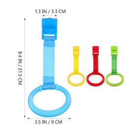 Alipis 4 Pcs Baby Crib Pull Rings, Colorful Baby Walking Training Rings Stand Up Safety Hanging Rings Playpen Accessories Cot Ring Play Gym Walker Assistant Tools for Baby, Toddler, Infant
