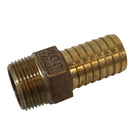 Merrill MFG No-Lead Bronze Adapter Inch Brass Male Adapter, Connects Submersible Pumps to Flexible Pipe, Threaded and Barbed NPT, 1"