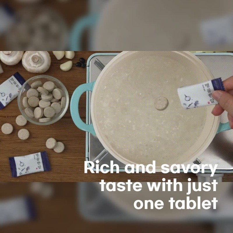 Jwellfood Korean Broth Stock Masterpiece Tablet Spicy Flavor, individual 20