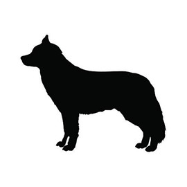 Siberian Husky Sticker - Decal - Die Cut - Dog Canine pet - Black 12.50" x 10.00"