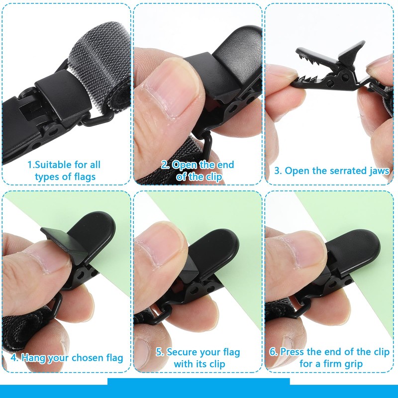 Lusofie 15 Pcs Garden Flag Clips Anti Wind Holder Clips