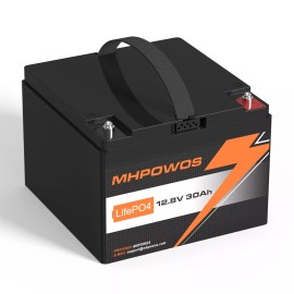 MHPOWOS 12 V 100Ah 30Ah Lithium Battery Lot Deep Cycle LiFePO4 BMS RV Solar Off-Grid - 30Ah