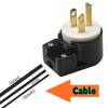 (3Pack) Nema 5-15P15A 125V Electrical Replacement Extension Cord Right Angle