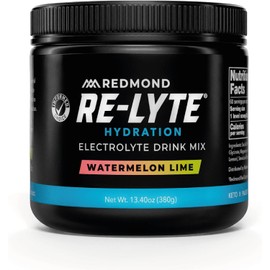REDMOND RE-LYTE, Electrolitos Naturales con Real-Salt, Hidratación Clean sin Calorías ni Azúcares, 60 Porciones, Sabor Watermelon Lime