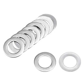 sourcing map 10 Pcs 11mm x 18mm x 0.8mm 304 Stainless Steel Flat Washer for Screw Bolt