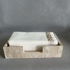 SAIDKOCC Natural Travertine Napkin Holder 9.8"x5.7"x2.4", Rectangle Guest Towel Dispenser