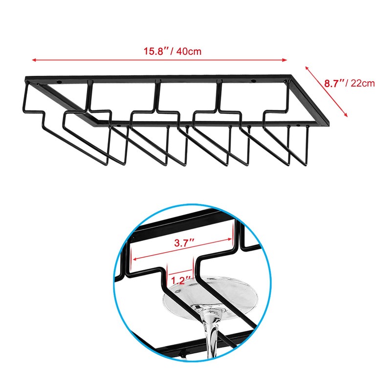 MOCOUM Wine Glasses Rack Under Cabinet Stemware Rack,Wine Glass Hanger