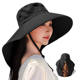 Skyverse Women's UV Protection Hat, Blackout (UPF 50+, Wide Brim, Size Adjustable, Total Light Shade, Ultra Lightweight, Cool, Small Face Effect), Sun Protection Hat, UV Protection, Heat Blocking, UV