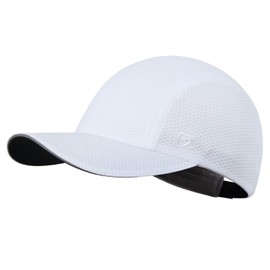 GADIEMKENSD Women's Race Day Running Cap Performance Mesh Hat Excellent Ventilation Lightweight Reflective Safety, White