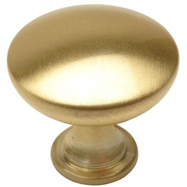 Cosmas® 5305BB Brushed Brass Traditional Round Solid Cabinet Hardware Knob - 1-1/4"