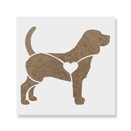 Beagle Heart Stencil - Dog Stencil, Ideal for Creating Canine-Inspired Dog Decor, Beagle Stencils
