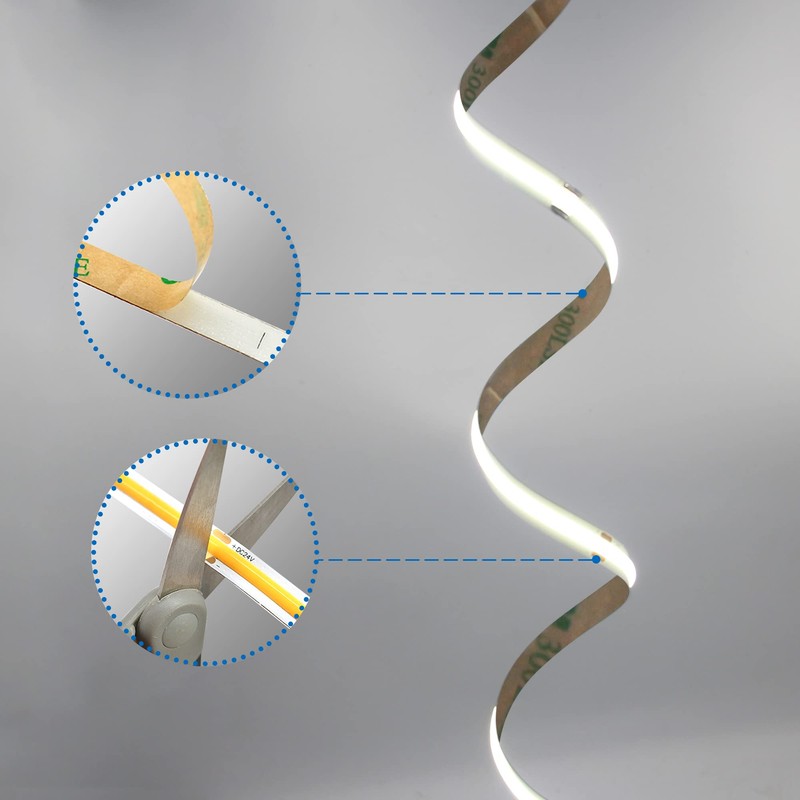 COB LED Strip 6000 K Daylight White, 5 m Dimmable