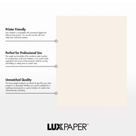 LUXPaper 8.5” x 11” Cardstock for Crafts and Cards in 65 lb. Ivory, Scrapbook Supplies, 50 Pack (Off-White)
