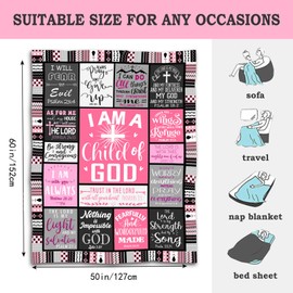 Shellspace Christian Gifts for Women, Inspirational Religious Birthday Gifts for Women, Sister, Friend, Mom - Catholic Spiritual & Baptism Confirmation Gifts for Girls, Soft Throw Blankets 60"X50"