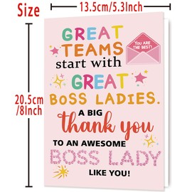 Mcduldul Pink Boss Day Card Gifts for Women | Best Gifts for Boss Female | Thank You Card for Boss Lady