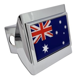 Elektroplate Australian Blue Ensign Flag Union Jack All Metal Chrome Hitch Cover for Trucks and SUVs | Fits Standard 2" Trailer Hitch Receivers | Premium Weatherproof
