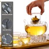 GURUDAR Glass Teapot Set, 34OZ/1000ML Glass Tea Kettle with Loose