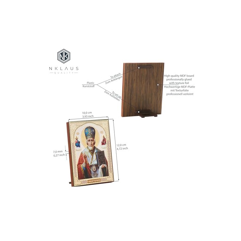NKlaus Icon Christian Icon Wooden 10 x 12 cm Saint