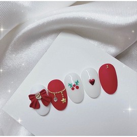 [Handmade Nail Tips] Merry Date Nails - Coffin Egg / [수제네일팁] 메리데이트 네일 - 코핀에그