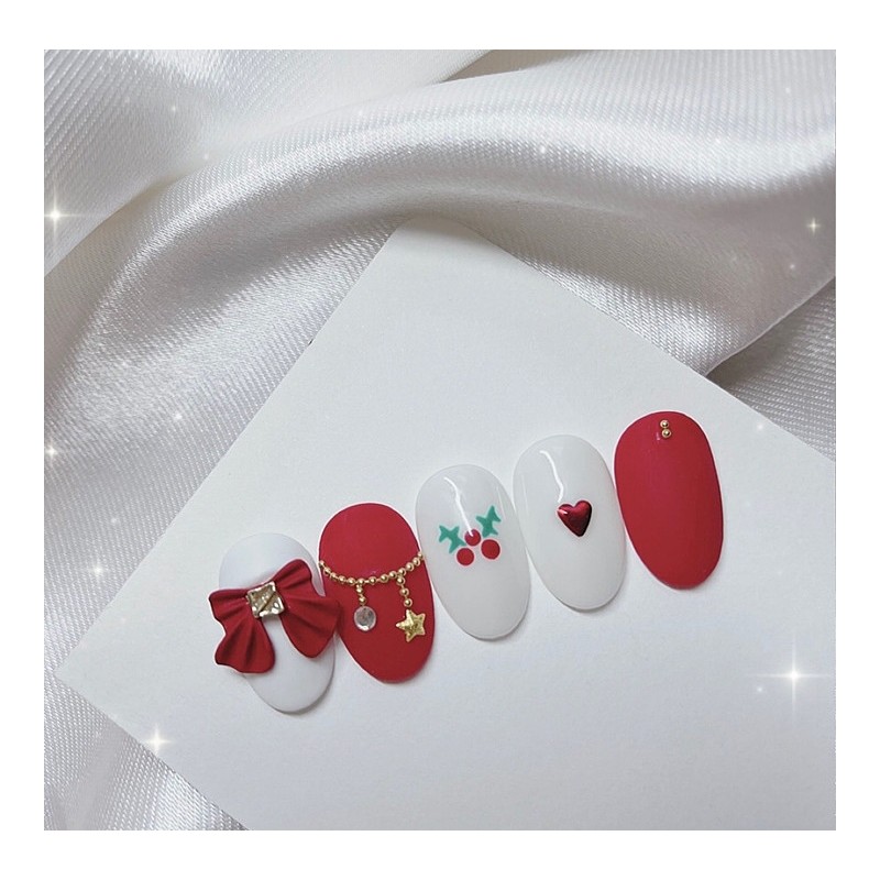 [Handmade Nail Tips] Merry Date Nails - Coffin Egg /