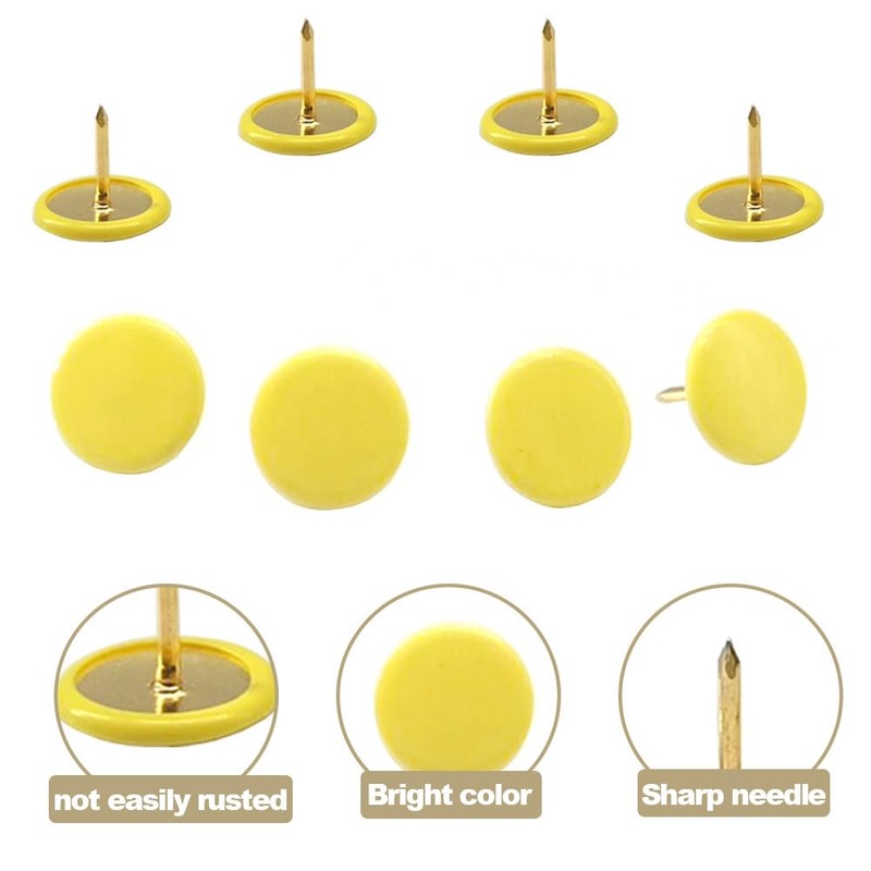 YOSAWA 150PCS Thumb Tacks Push Pins Plastic Round Head Board