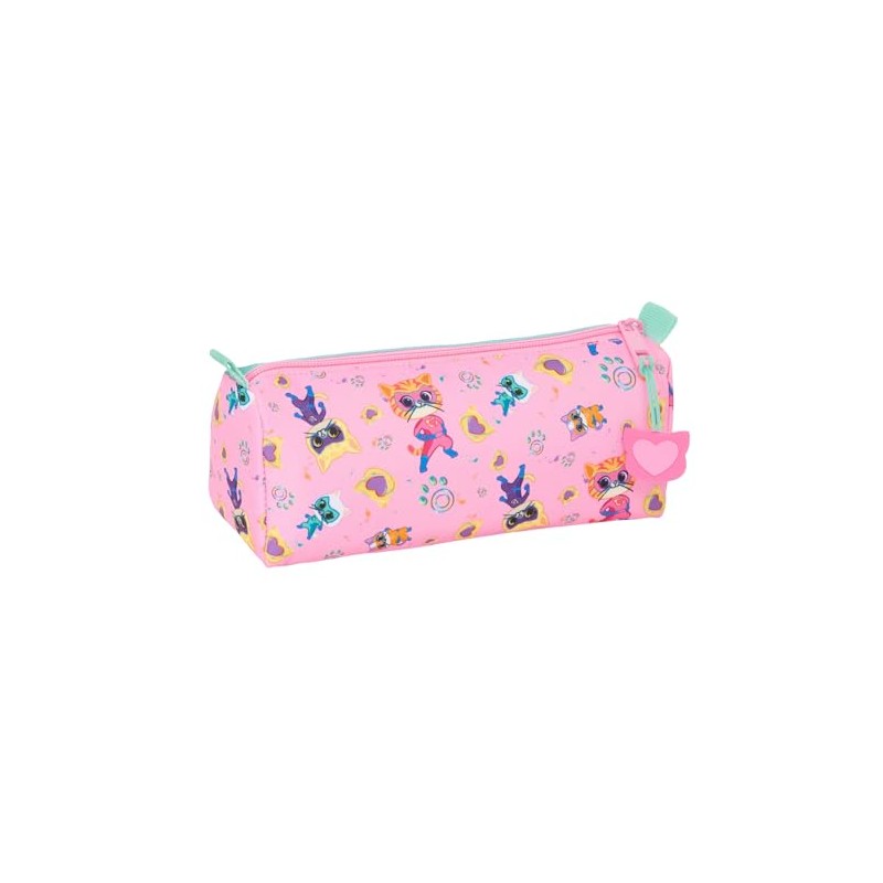 safta Superkitties Pencil Case with Zip and Compartment, Pencil Case