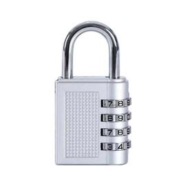 HRLORK Combination Padlock 1 Packs School Locker Lock Outdoor Weatherproof Digit Padlock Resettable Code Lock Silver