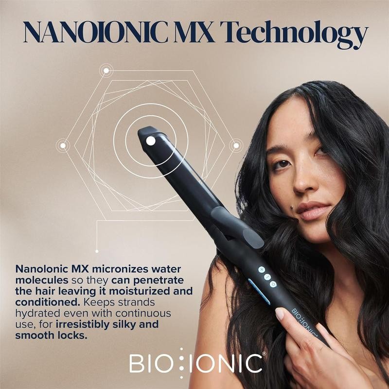 Bio Ionic Long Barrel Curling Iron Styler with Adjustable Comfort