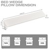 Twin Bed Wedge Pillow Headboard & Mattress Gap Filler, Long