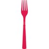 Unique Ruby Red Solid Plastic Forks (18ct) - Durable &