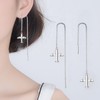 Rockyu Women's 925 Silver Earrings, Airplane Motif, Long Chain Earrings,