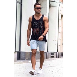 Men's USA Flag Tank Tops 4th of July Clothes for Mens American Flag Outfit 1776 Sleeveless Shirts Patriotic Tee Workout Tops Size XL