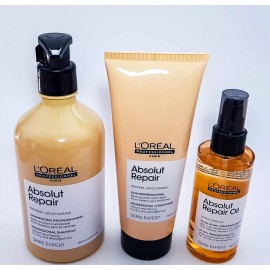 Loreal Absolut Gold Repair Shampo + Acondicionador + Aceite