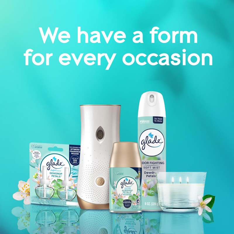 Glade PlugIns Refills Air Freshener, Dewdrop Petals, Scented and Essential