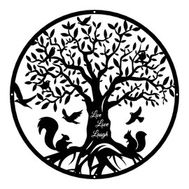 LIUCONGBD Tree of Life Metal Wall Art Decor, Garden Wall Art Wall Sculpture, 11.8 Inch Family Tree Wall Hanging for Bathroom Kitchen Living Room Bedroom Indoor Outdoor