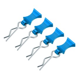 DMiotech 4Pcs Body Clips Pins with Pull Tabs, Blue Universal RC Cars Parts Shell Replacement Parts for All 1/10 1/12 Scale RC Car